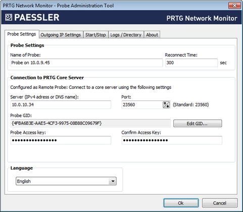 Remote Probe Settings in PRTG Probe Administrator